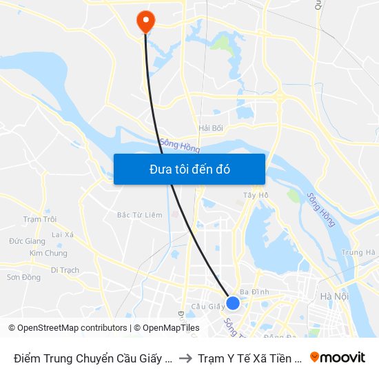 Điểm Trung Chuyển Cầu Giấy - Gtvt 02 to Trạm Y Tế Xã Tiền Phong map