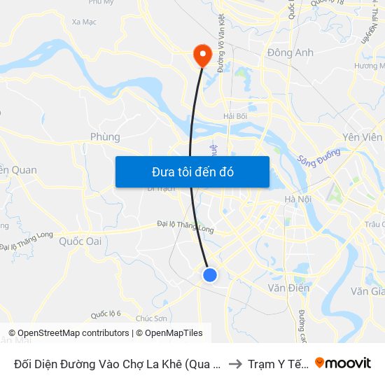 Đối Diện Đường Vào Chợ La Khê (Qua Ga Metro La Khê) - 405 Quang Trung (Hà Đông) to Trạm Y Tế Xã Tiền Phong map