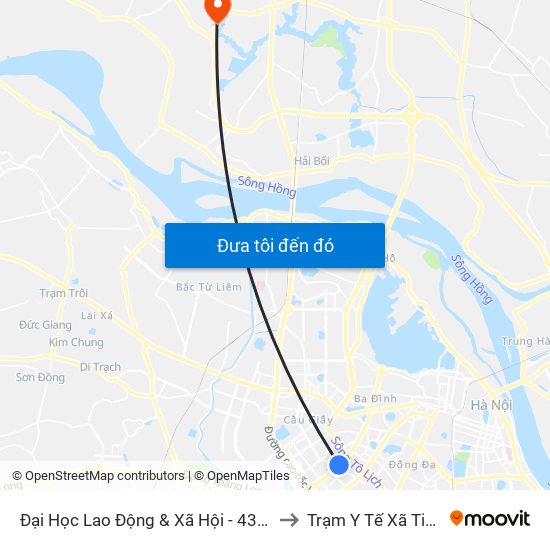 Đại Học Lao Động & Xã Hội - 43 Trần Duy Hưng to Trạm Y Tế Xã Tiền Phong map