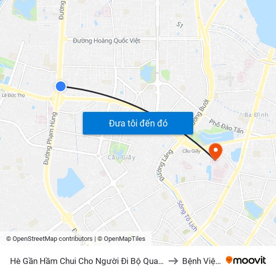 2b Phạm Văn Đồng to Bệnh Viện Phụ Sản Hà Nội map