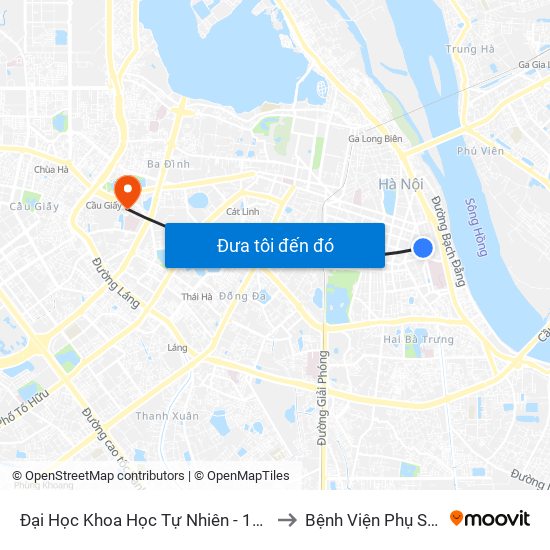 Đại Học Khoa Học Tự Nhiên - 19 Lê Thánh Tông to Bệnh Viện Phụ Sản Hà Nội map