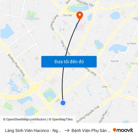 Làng Sinh Viên Hacinco - Nguyễn Tuân to Bệnh Viện Phụ Sản Hà Nội map