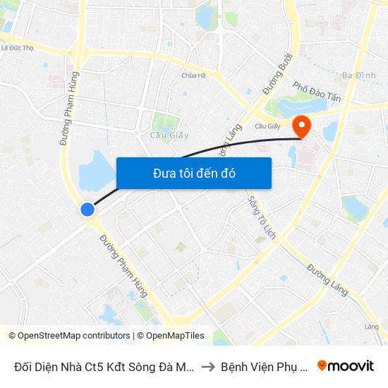 Đối Diện Nhà Ct5 Kđt Sông Đà Mỹ Đình - Phạm Hùng to Bệnh Viện Phụ Sản Hà Nội map