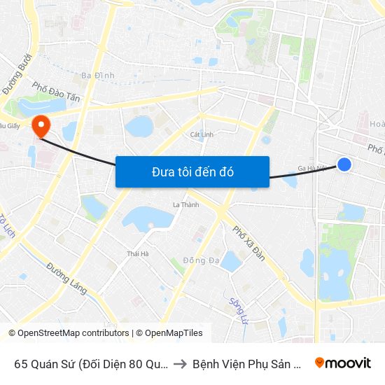 65 Quán Sứ (Đối Diện 80 Quán Sứ) to Bệnh Viện Phụ Sản Hà Nội map