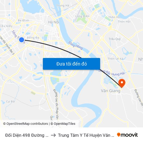Đối Diện 498 Đường Láng to Trung Tâm Y Tế Huyện Văn Giang map