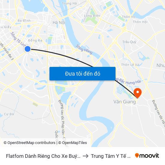 Flatfom Dành Riêng Cho Xe Buýt Trước Nhà 45 Đường Láng to Trung Tâm Y Tế Huyện Văn Giang map