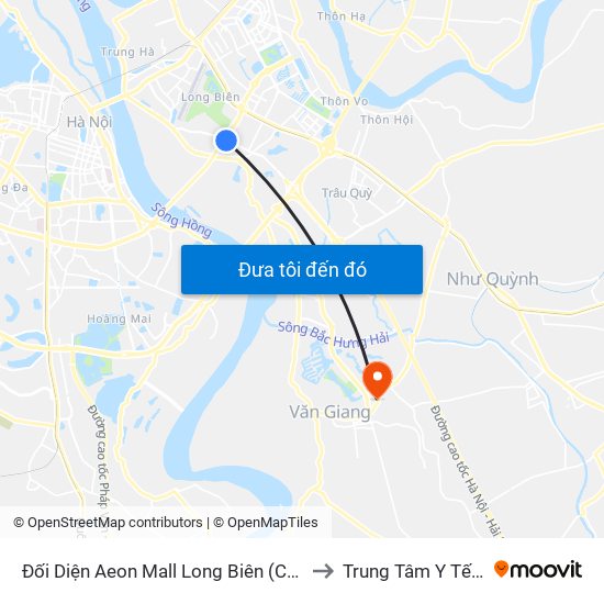 Đối Diện Aeon Mall Long Biên (Cột Điện T4a/2a-B Đường Cổ Linh) to Trung Tâm Y Tế Huyện Văn Giang map