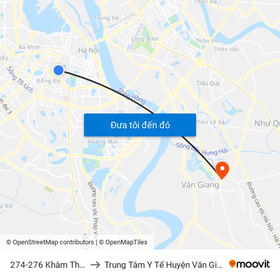 274-276 Khâm Thiên to Trung Tâm Y Tế Huyện Văn Giang map