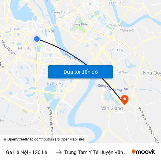 Ga Hà Nội - 120 Lê Duẩn to Trung Tâm Y Tế Huyện Văn Giang map