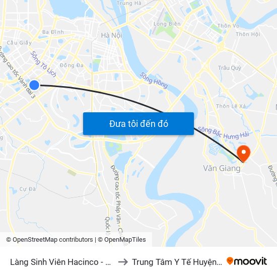 Làng Sinh Viên Hacinco - Nguyễn Tuân to Trung Tâm Y Tế Huyện Văn Giang map