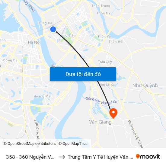 358 - 360 Nguyễn Văn Cừ to Trung Tâm Y Tế Huyện Văn Giang map