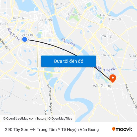290 Tây Sơn to Trung Tâm Y Tế Huyện Văn Giang map