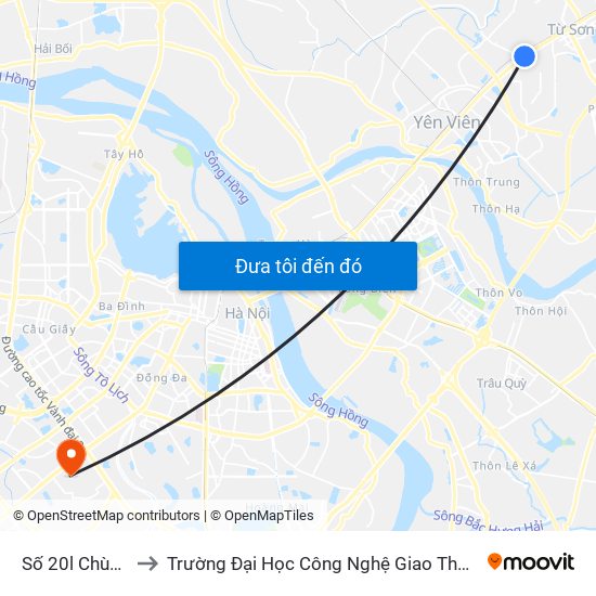 Số 20l Chùa Dận to Trường Đại Học Công Nghệ Giao Thông Vận Tải map