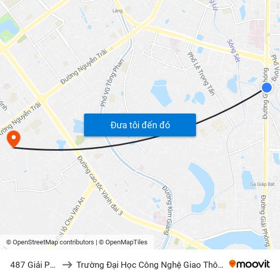 487 Giải Phóng to Trường Đại Học Công Nghệ Giao Thông Vận Tải map