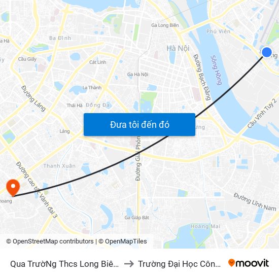 Qua TrườNg Thcs Long Biên (GầN Ngõ 46 Tư ĐìNh) - Cổ Linh to Trường Đại Học Công Nghệ Giao Thông Vận Tải map