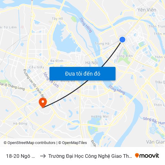 18-20 Ngô Gia Tự to Trường Đại Học Công Nghệ Giao Thông Vận Tải map