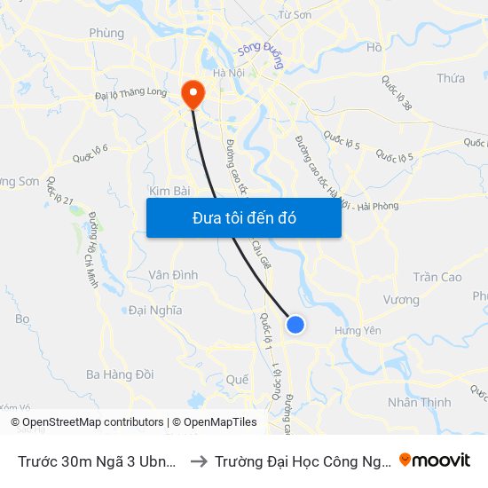 Trước 30m Ngã 3 Ubnd Xã Minh Tân - Dt428 to Trường Đại Học Công Nghệ Giao Thông Vận Tải map