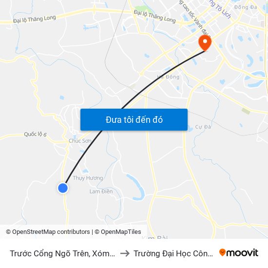 Trước Cổng Ngõ Trên, Xóm Dẫy, Xã Đại Yên 20m - Tỉnh Lộ 419 to Trường Đại Học Công Nghệ Giao Thông Vận Tải map