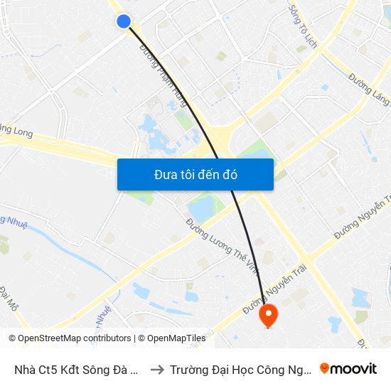 Nhà Ct5 Kđt Sông Đà Mỹ Đình - Phạm Hùng to Trường Đại Học Công Nghệ Giao Thông Vận Tải map