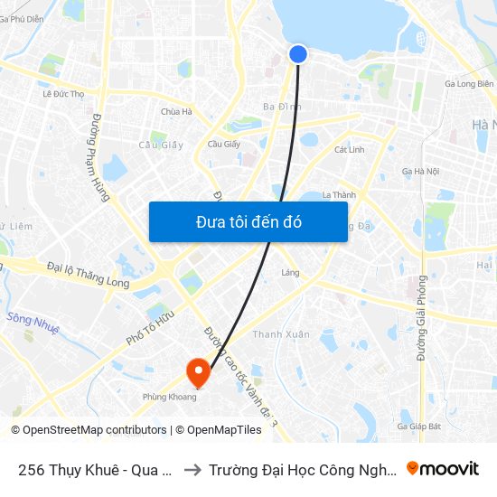 256 Thụy Khuê - Qua Dốc Tam Đa 100m to Trường Đại Học Công Nghệ Giao Thông Vận Tải map