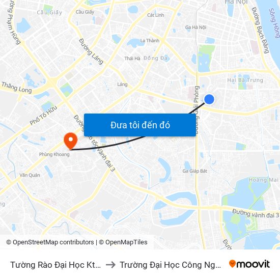 Tường Rào Đại Học Ktqd - Trần Đại Nghĩa to Trường Đại Học Công Nghệ Giao Thông Vận Tải map