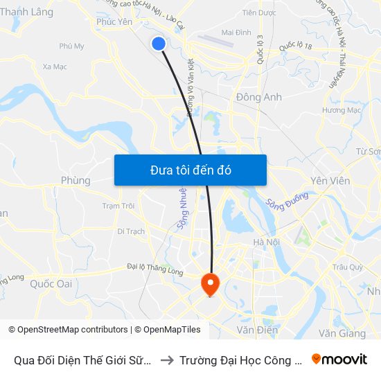 Qua Đối Diện Thế Giới Sữa Tốt Đường Ngô Miên 30m to Trường Đại Học Công Nghệ Giao Thông Vận Tải map