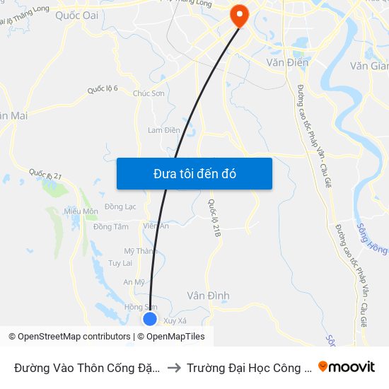 Đường Vào Thôn Cống Đặng, Xã Hồng Sơn Khoảng 50m to Trường Đại Học Công Nghệ Giao Thông Vận Tải map
