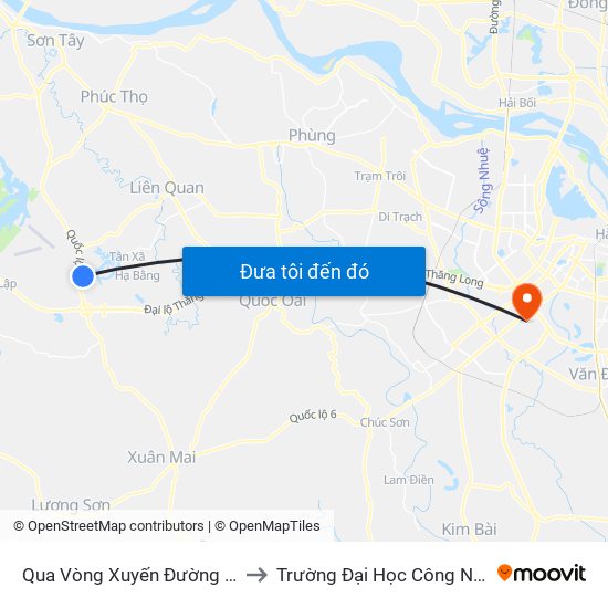 Qua Vòng Xuyến Đường Vào Trường Đh Fpt 50m to Trường Đại Học Công Nghệ Giao Thông Vận Tải map