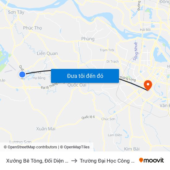 Xưởng Bê Tông, Đối Diện 354 Thạch Hòa Thạch Thất to Trường Đại Học Công Nghệ Giao Thông Vận Tải map