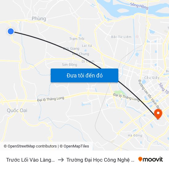 Trước Lối Vào Làng Quế Lâm30m to Trường Đại Học Công Nghệ Giao Thông Vận Tải map