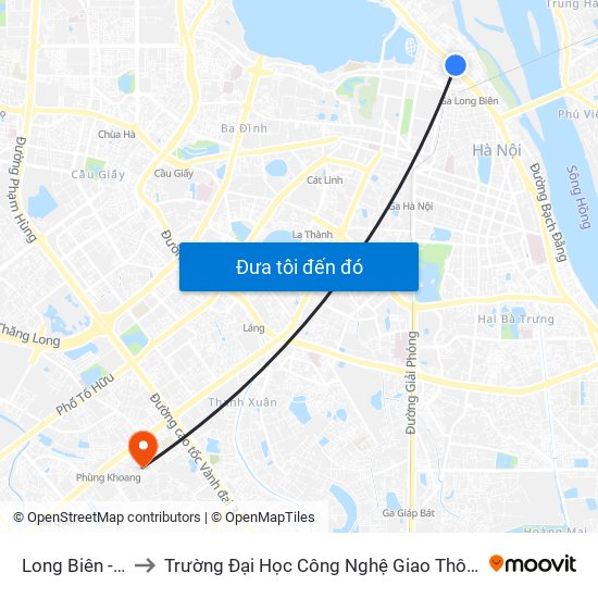 Long Biên - E05 to Trường Đại Học Công Nghệ Giao Thông Vận Tải map