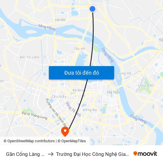 Gần Cổng Làng Ngọc Chi to Trường Đại Học Công Nghệ Giao Thông Vận Tải map