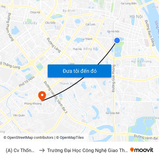 (A) Cv Thống Nhất to Trường Đại Học Công Nghệ Giao Thông Vận Tải map