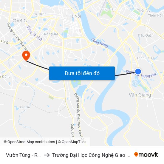 Vườn Tùng - Rừng Cợ to Trường Đại Học Công Nghệ Giao Thông Vận Tải map