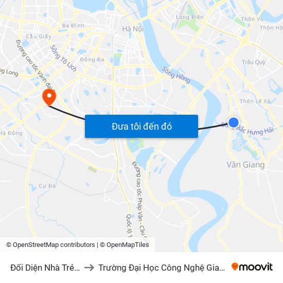 Đối Diện Nhà Trẻ Vinakids to Trường Đại Học Công Nghệ Giao Thông Vận Tải map