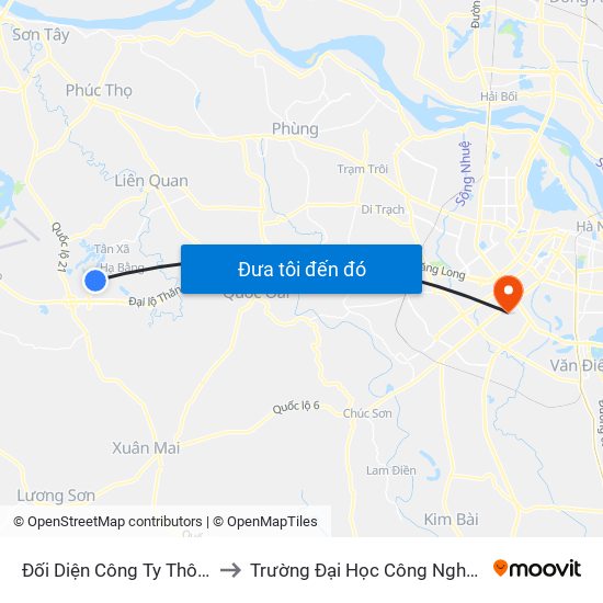 Đối Diện Công Ty Thông Tin M3 Viettel to Trường Đại Học Công Nghệ Giao Thông Vận Tải map