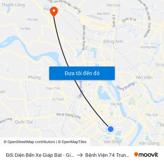 Đối Diện Bến Xe Giáp Bát - Giải Phóng to Bệnh Viện 74 Trung Ương map