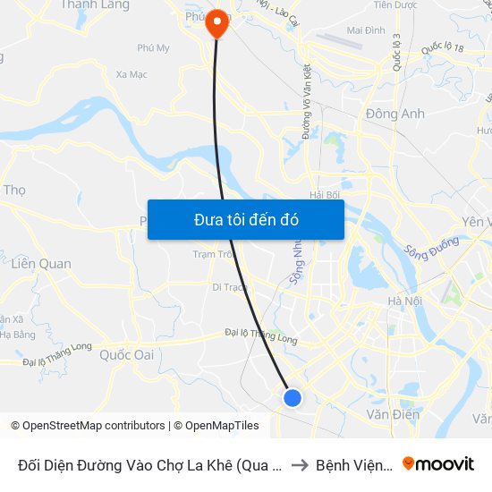 Đối Diện Đường Vào Chợ La Khê (Qua Ga Metro La Khê) - 405 Quang Trung (Hà Đông) to Bệnh Viện 74 Trung Ương map
