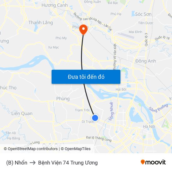 (B) Nhổn to Bệnh Viện 74 Trung Ương map