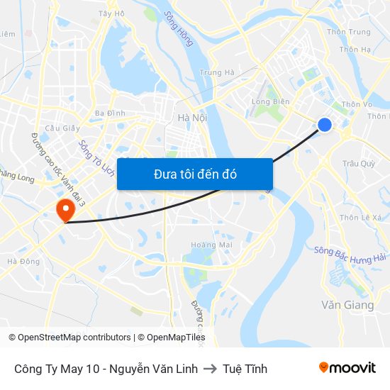 Công Ty May 10 - Nguyễn Văn Linh to Tuệ Tĩnh map