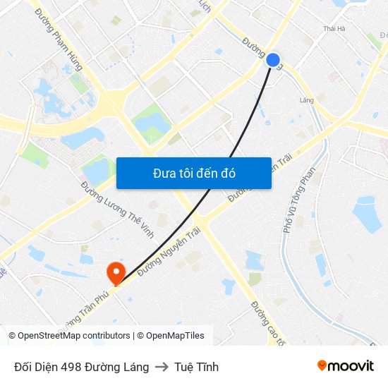 Đối Diện 498 Đường Láng to Tuệ Tĩnh map
