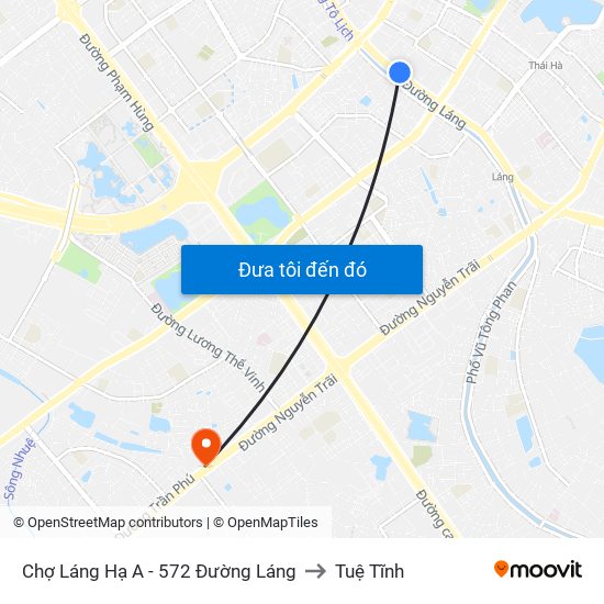 Chợ Láng Hạ A - 572 Đường Láng to Tuệ Tĩnh map