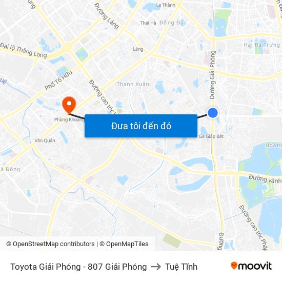 Toyota Giải Phóng - 807 Giải Phóng to Tuệ Tĩnh map