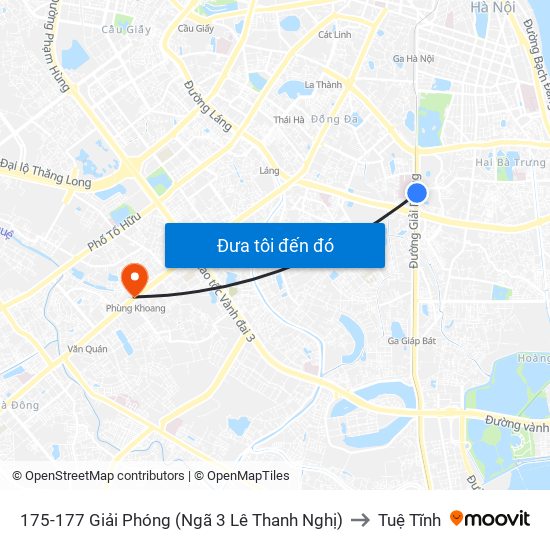 175-177 Giải Phóng (Ngã 3 Lê Thanh Nghị) to Tuệ Tĩnh map