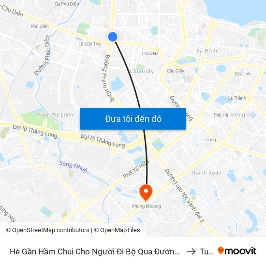 2b Phạm Văn Đồng to Tuệ Tĩnh map