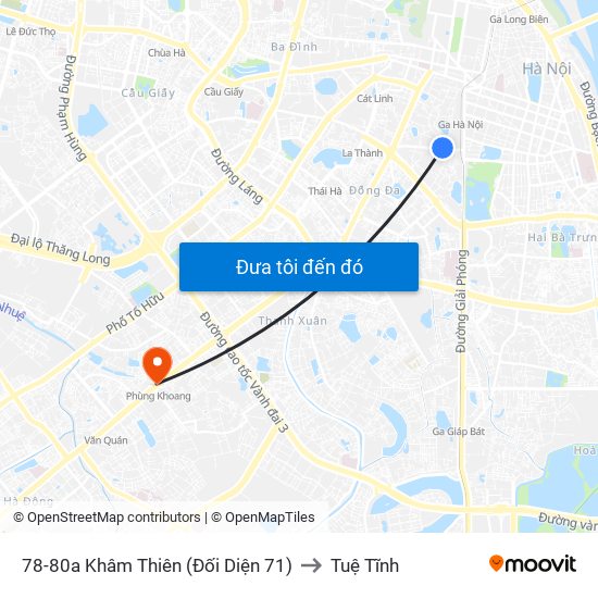 78-80a Khâm Thiên (Đối Diện 71) to Tuệ Tĩnh map