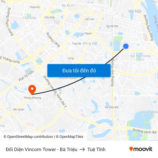 Đối Diện Vincom Tower - Bà Triệu to Tuệ Tĩnh map