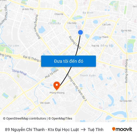 89 Nguyễn Chí Thanh - Ktx Đại Học Luật to Tuệ Tĩnh map