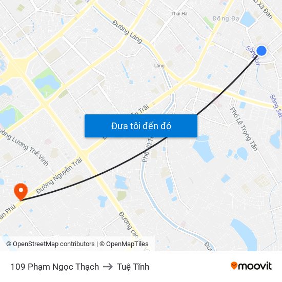 109 Phạm Ngọc Thạch to Tuệ Tĩnh map