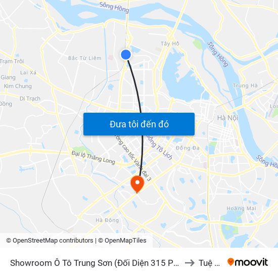 Showroom Ô Tô Trung Sơn (Đối Diện 315 Phạm Văn Đồng) to Tuệ Tĩnh map